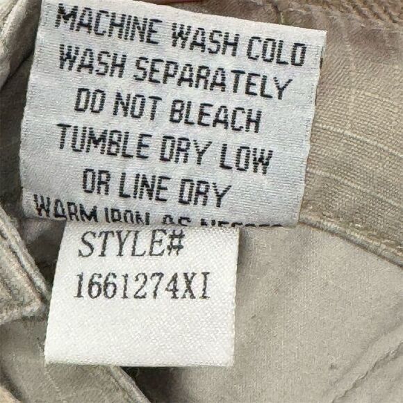 Vintage L.E.I. Utility Cargo Shorts Sz 9 Beige Khaki Y2K Drawstring Hem Pockets - Picture 6 of 7